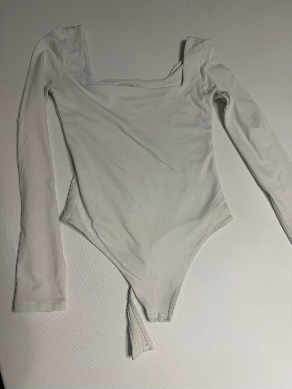 Babaton White Long-Sleeve Square Neck Kids Bodysuit